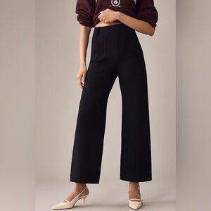 Anthropologie Maeve Colette Black Cropped Wide-Leg Pants